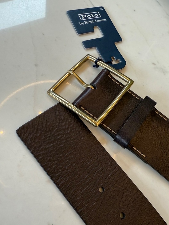 New Polo Ralph Lauren Square-Buckle Wide Leather Belt M main image 13